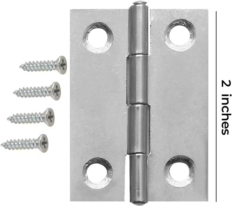 Duravel Door Hinge Folding Butt Hinges for Cupboard Cabinet Windows Door with Screws (10, 2 Inch) - Image 2